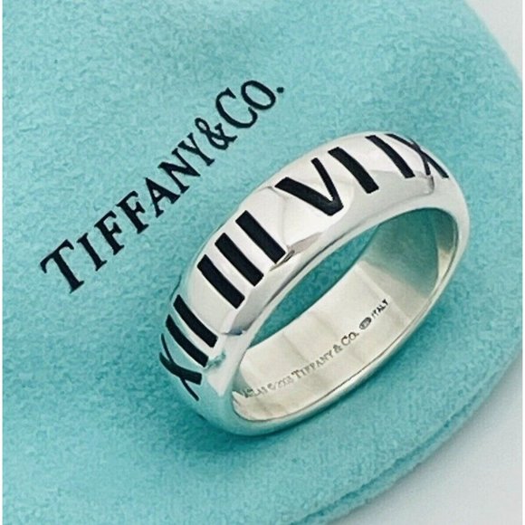 Tiffany & Co. Other - Size 12 RARE Tiffany Atlas Ring in Black Enamel and Sterling Silver Mens Unisex